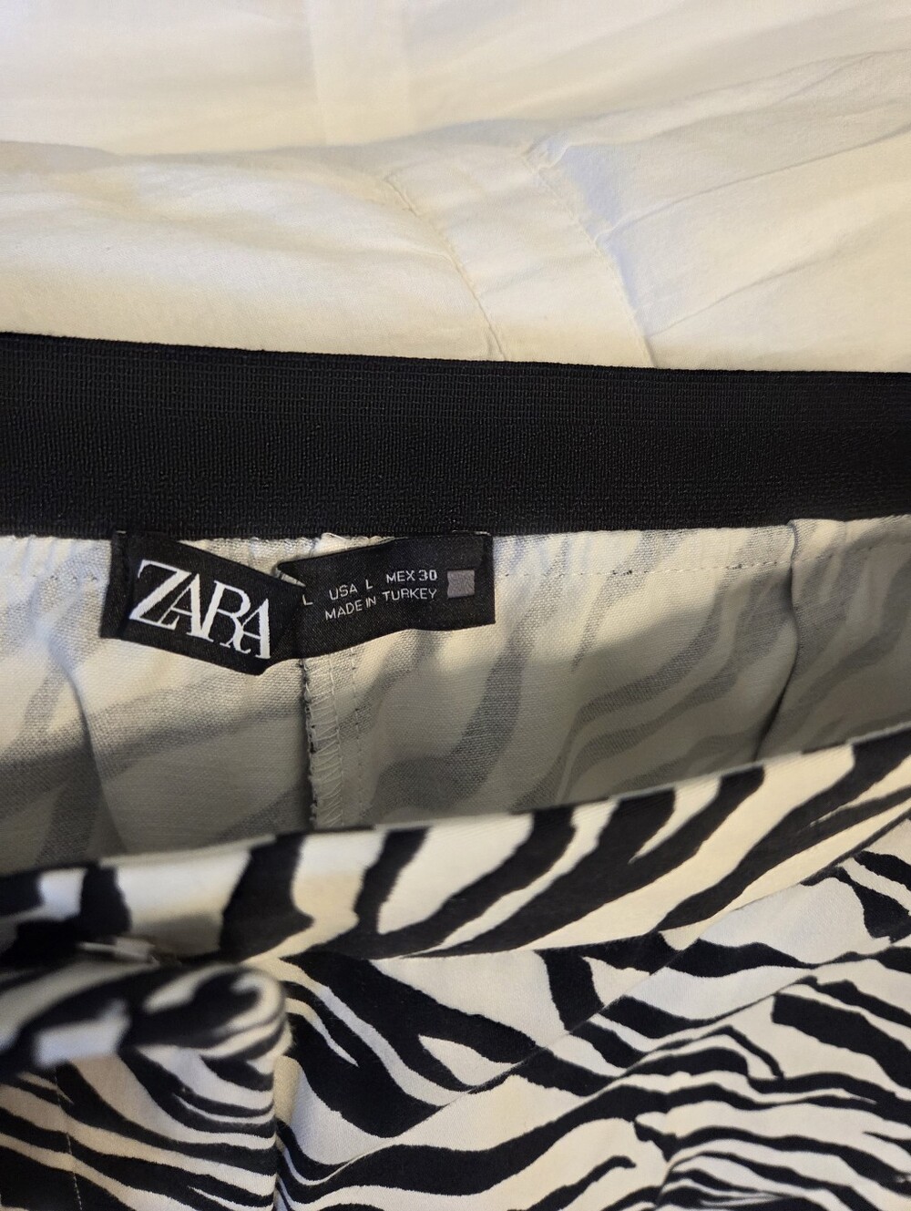 ZARA -Zebra Print Wide Leg Pants - Black & White ,NEW - Picture 3 of 7